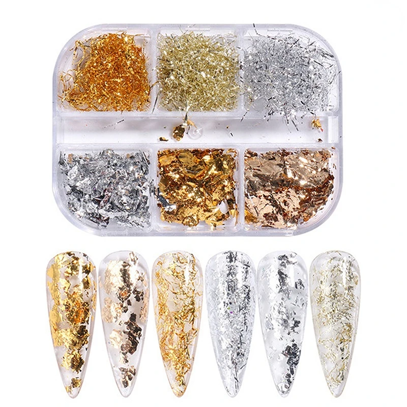 Mini paillettes rondes 3D pour ongles, 6 grilles, Kawaii, points noirs, flocons pour Nail Art, Y2K, doré, argenté, brillant, breloques, accessoires