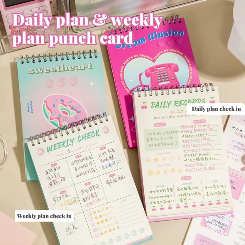 Cute Plan Time Management Schedule Weekly Plan Monthly Plan Notebook Notepad Student Supplies School Office Supplies