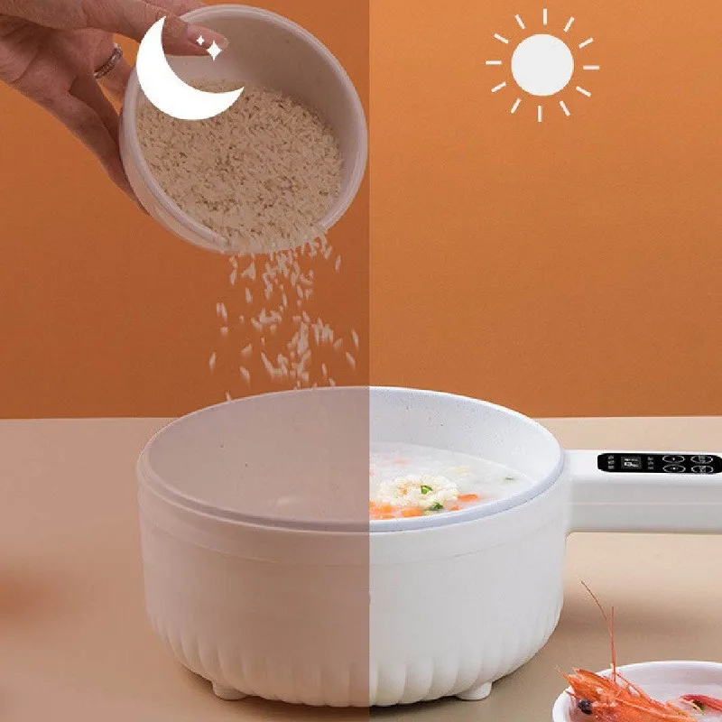 220V Elektrisch Fornuis Multifunctionele Alles-In-Één Pot Dubbellaags Huishoudelijke Noodle Cooker Antiaanbakpot Hot Pot Keuken Tool 1.6l