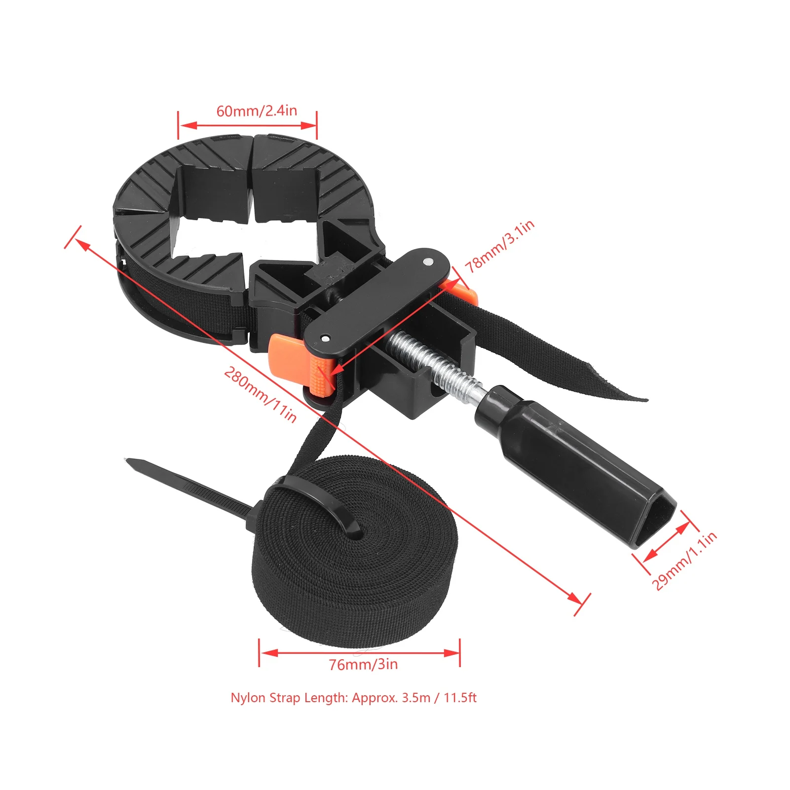 Woodworking Picture Frame Clip Adjustable 90 Degree Woodworking Frame Clamp Strap Holder Woodworking Frame Corner Clamp view 4