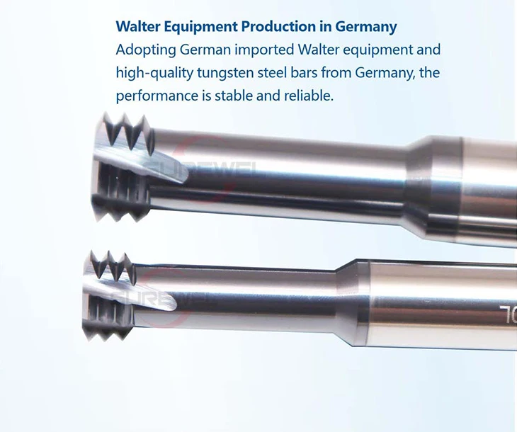 SUREWEL OSG-Beschichtung tungsten carbide HRC70 Wolfram Universal Gewindefräser 3 Zähne Schaftfräser M3 M4 M5 M6 M8 M10 CNC-Maschine – Detail 8
