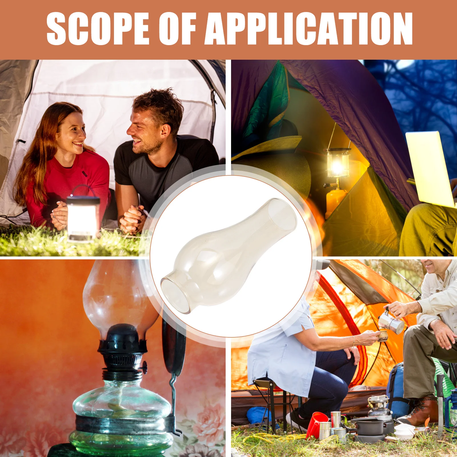 غطاء مصباح زيتي زجاجي عتيق غطاء مصباح مقاوم للحرارة واقي فانوس شفاف للتخييم والديكور المنزلي