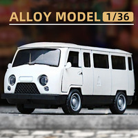 1/36 UAZ Die Cast Alloy Vintage Van Off-road Car Model Pull Back Miniature Vehicle Toy For Children Collection Gifts