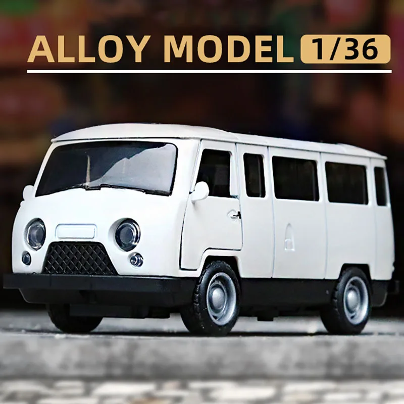 1/36 UAZ Die Cast Alloy Vintage Van Off-road Car Model Pull Back Miniature Vehicle Toy For Children Collection Gifts