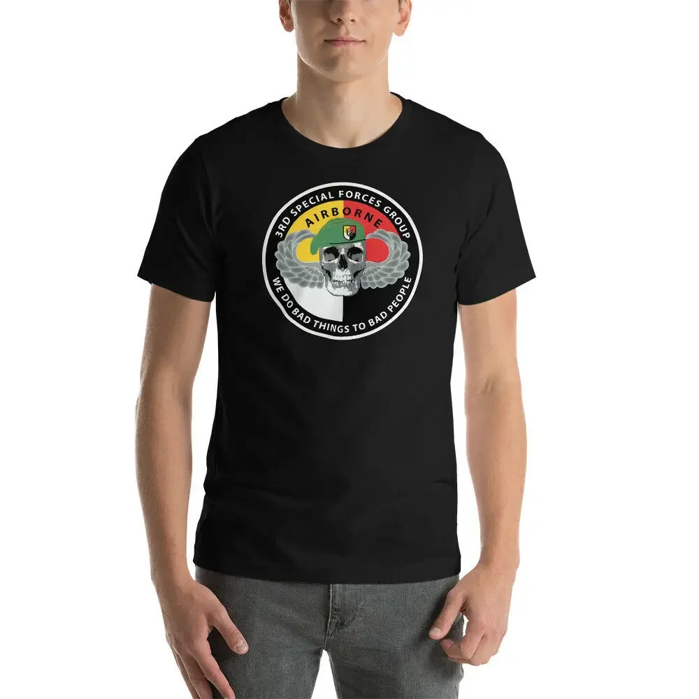 Airborne 3rd Special Forces Group T-Shirt Men's 100% Cotton Casual T-shirts Loose Top Size S-3XL