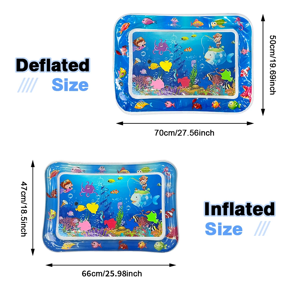 キッズプレイマット 正方形 PVC 無毒 漫画風海洋動物 クロールマット 赤ちゃん用 教育玩具 床遊びマット 幼児への理想的な贈り物