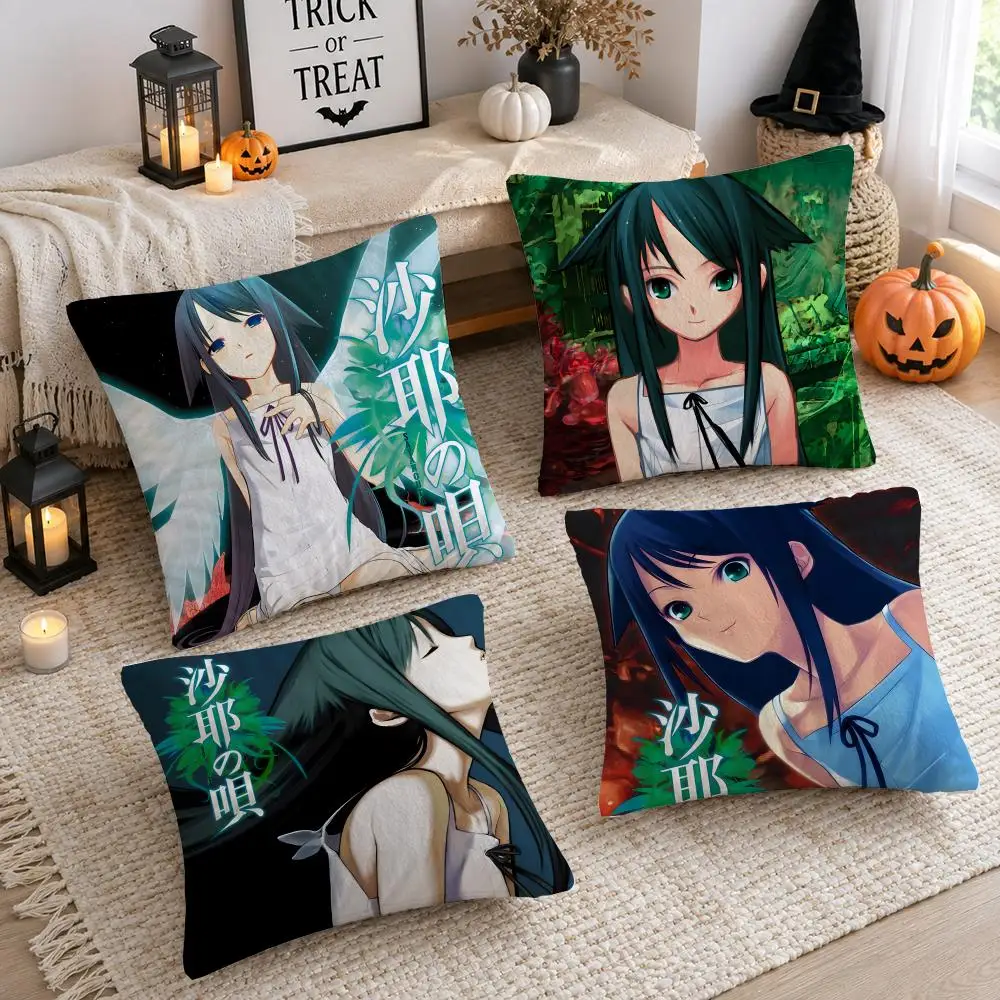 Game S-Saya No Uta The Song Of Saya Cushion Cover Plush Decorative Pillow Case With Hidden Zipper Cutecore Room Decor For Home