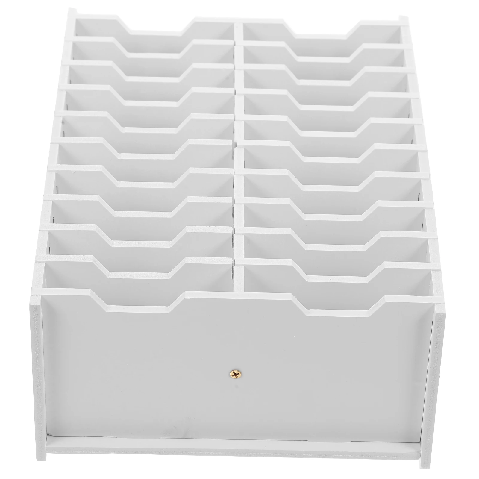 

Classroom Phone Holder PVC Material Multiple Compartments Desktop Storage Box for Cellphones and Devices