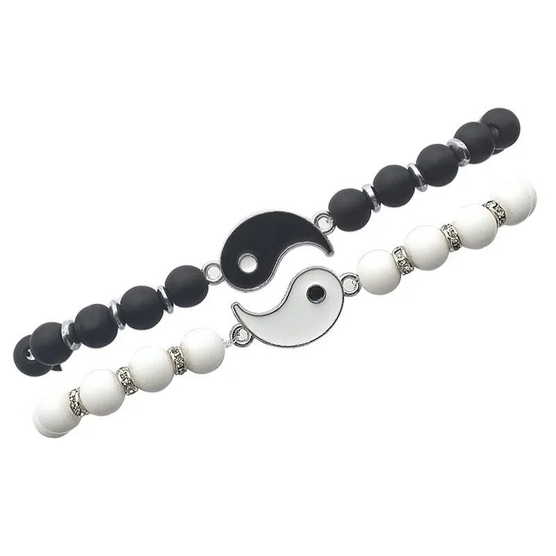 Tai Chi Perlen Paar Armbänder Für Frauen Männer Beste Freunde Yin Yang Gepaart Charms Perlen Armband Mode Schmuck Geschenke