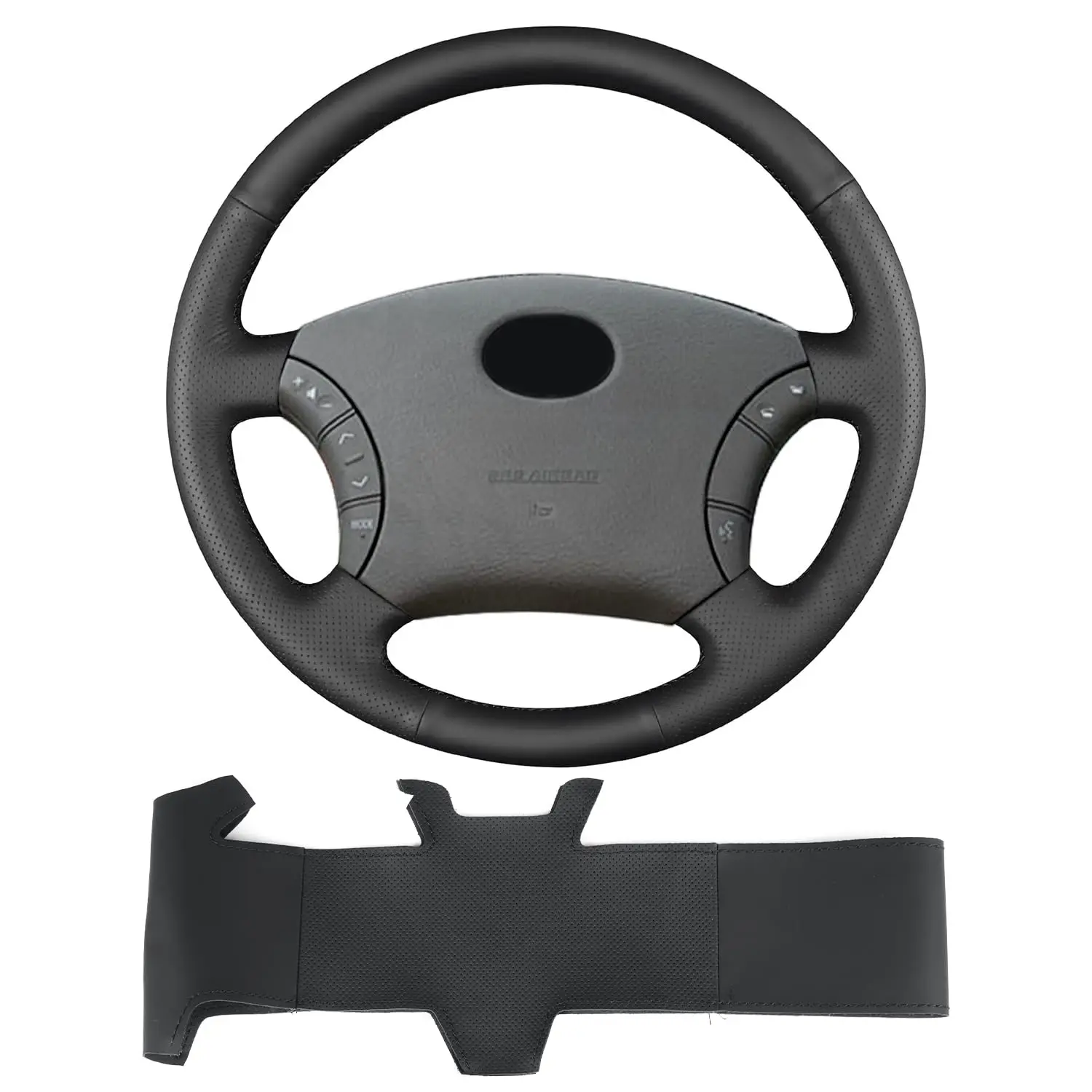 

Hand Stitched Microfiber Leather Steering Wheel Cover For SUV Truck 2003-2011
