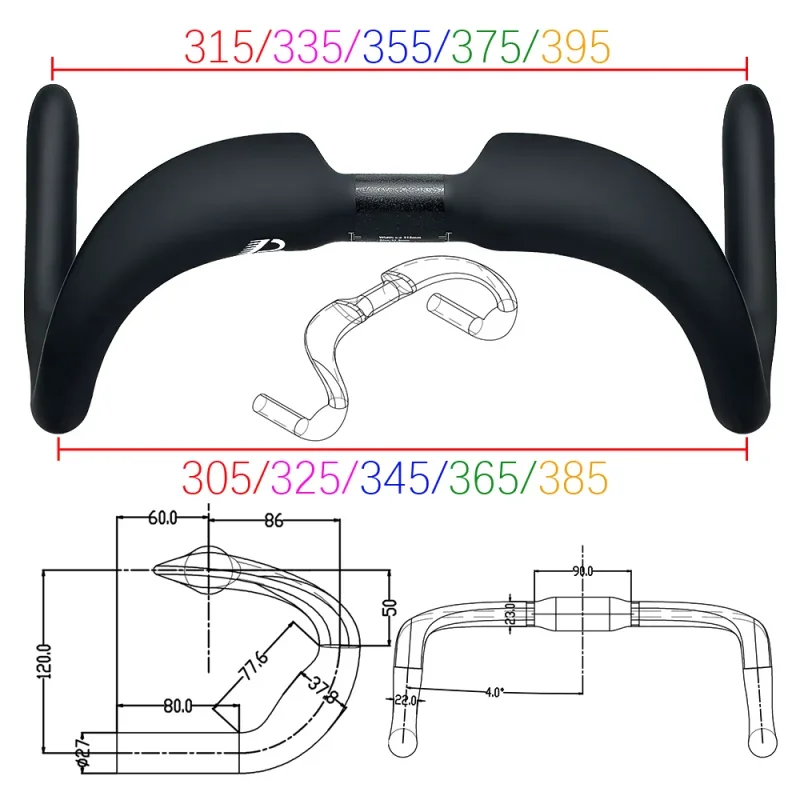 BALUGOE Carbon Fiber Track Bike Handle Sprint Match Bicycle Handlebar TT Cycling Handlebars 31.8mm Sports UCI