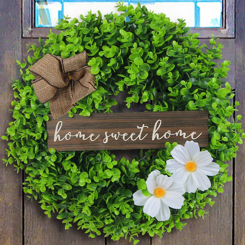 Christmas Wall Decorations, Eucalyptus Wreath, Small Fresh Sign, Door Hanging