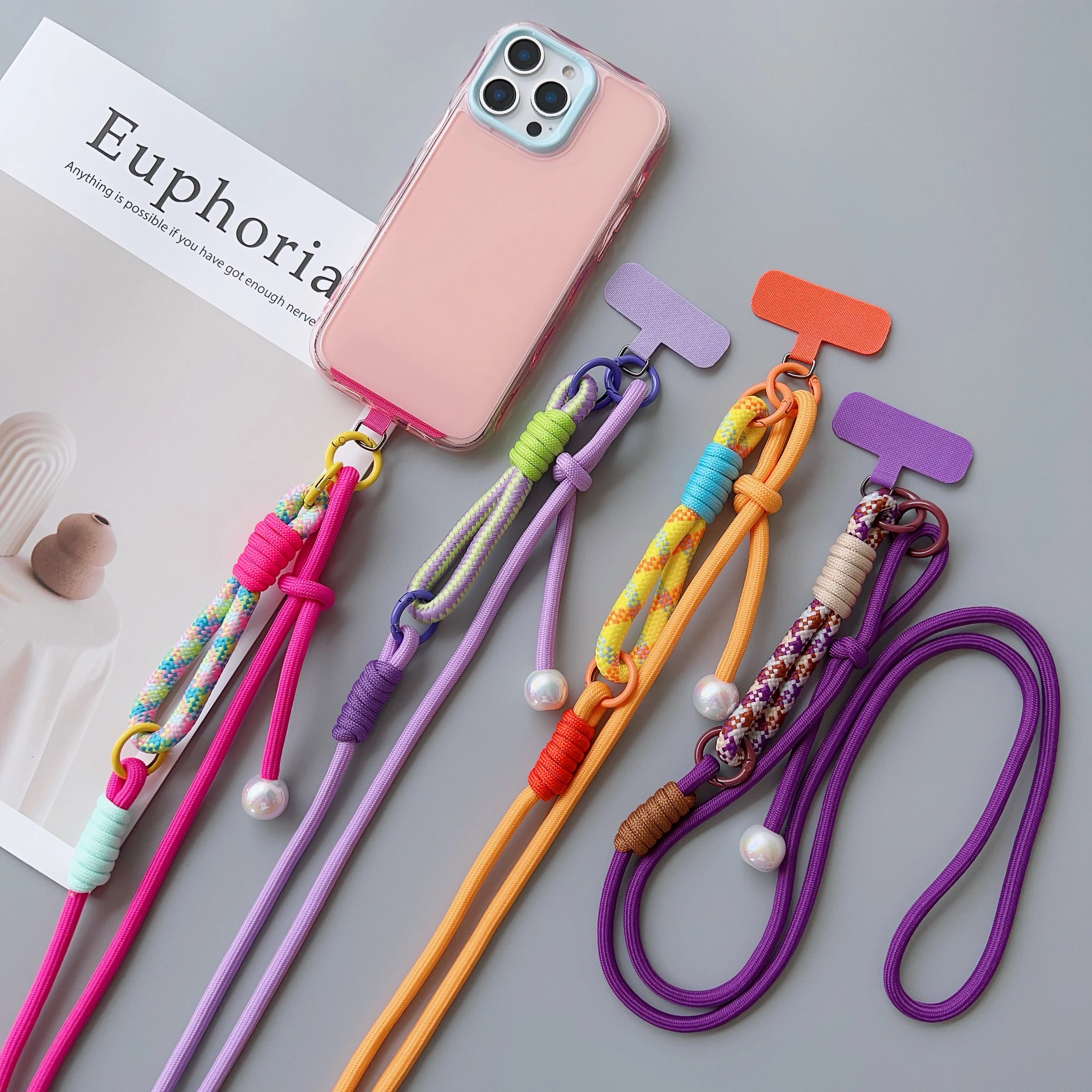 Simple Two-in-one Mobile Phone Lanyard, Crossbody Strap, DIY Wrist Short Rope, Multi-Functional Adjustable Fancy Lanyard view 4