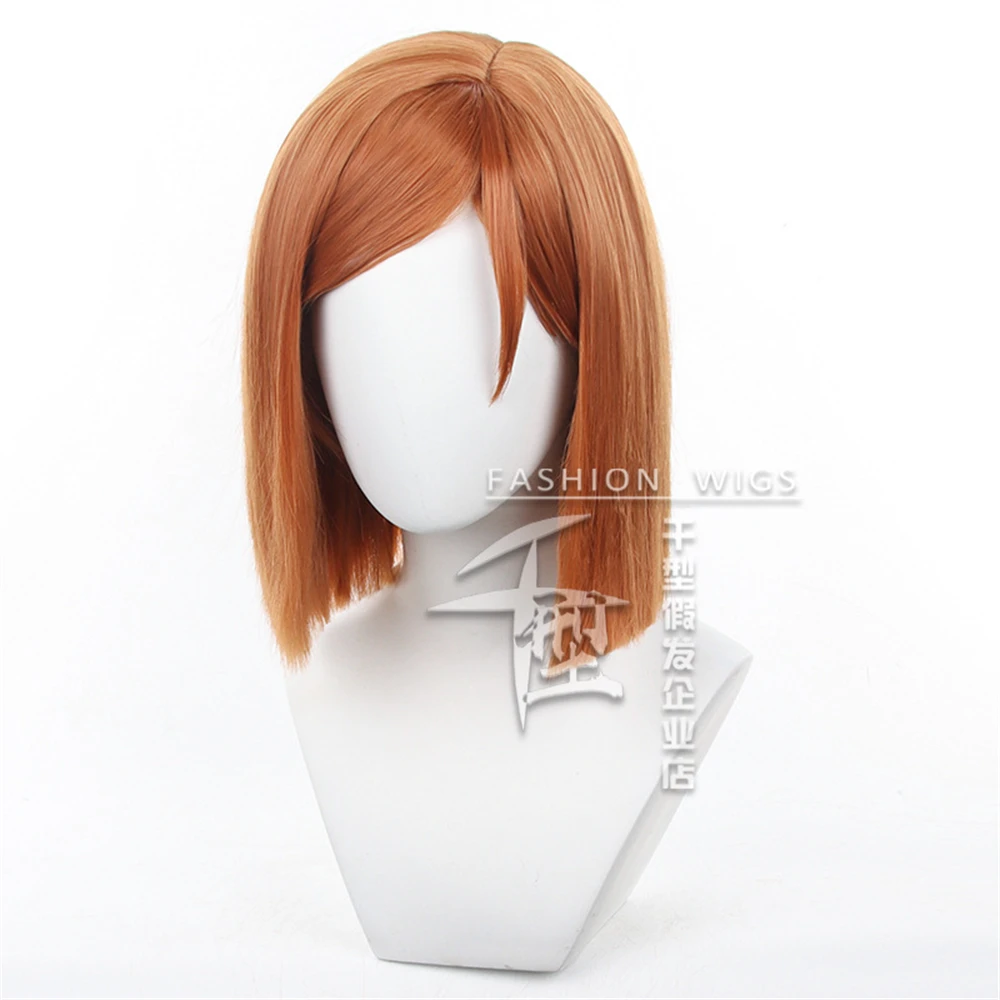 Nobara Kugisaki Cosplay Wig 35cm Heat Resistant Synthetic Hair Wig For Halloween Party Nobara Kugisaki Role Play
