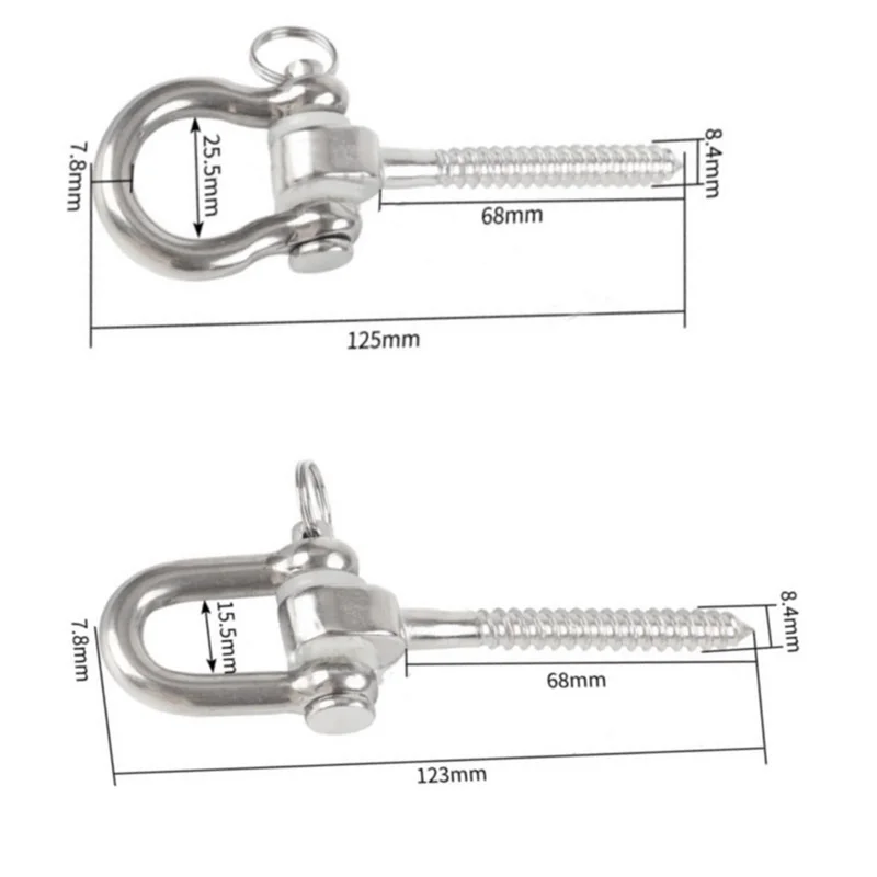 MAKE-Swing Hangers Swing Set Hooks M8 Heavy Duty 180 °   خطاف أرجوحة من الفولاذ المقاوم للصدأ بسعة 1800 رطل لكرسي أرجوحة الرمل Du