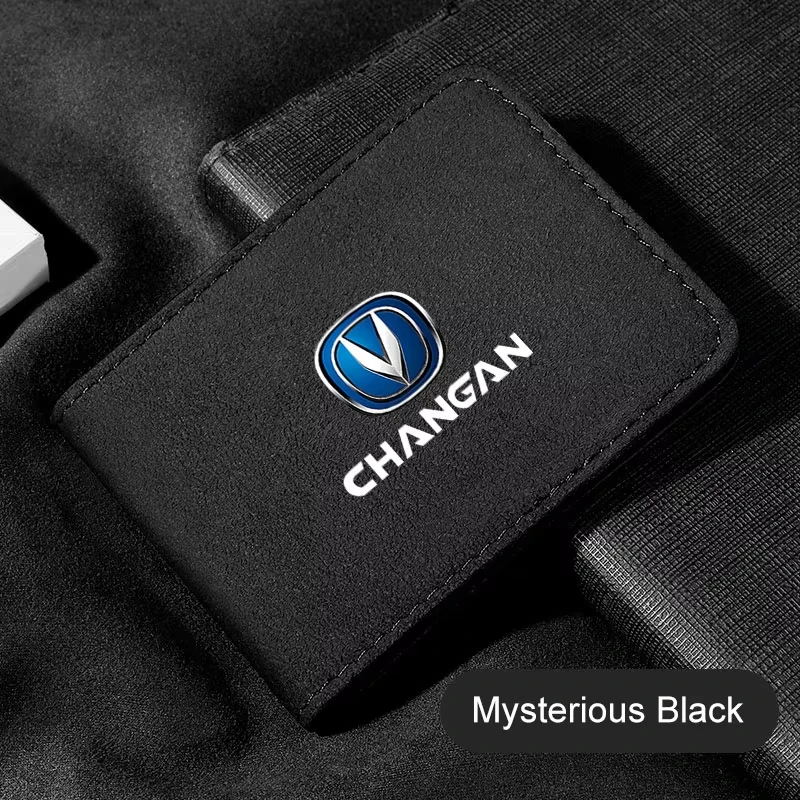 Suede Car Driver License Wallet ID Card Holder Fit Changan UNI-K CS35 CX70 CS85 CS55 CS75 CS15 F70 Document Storage Purse