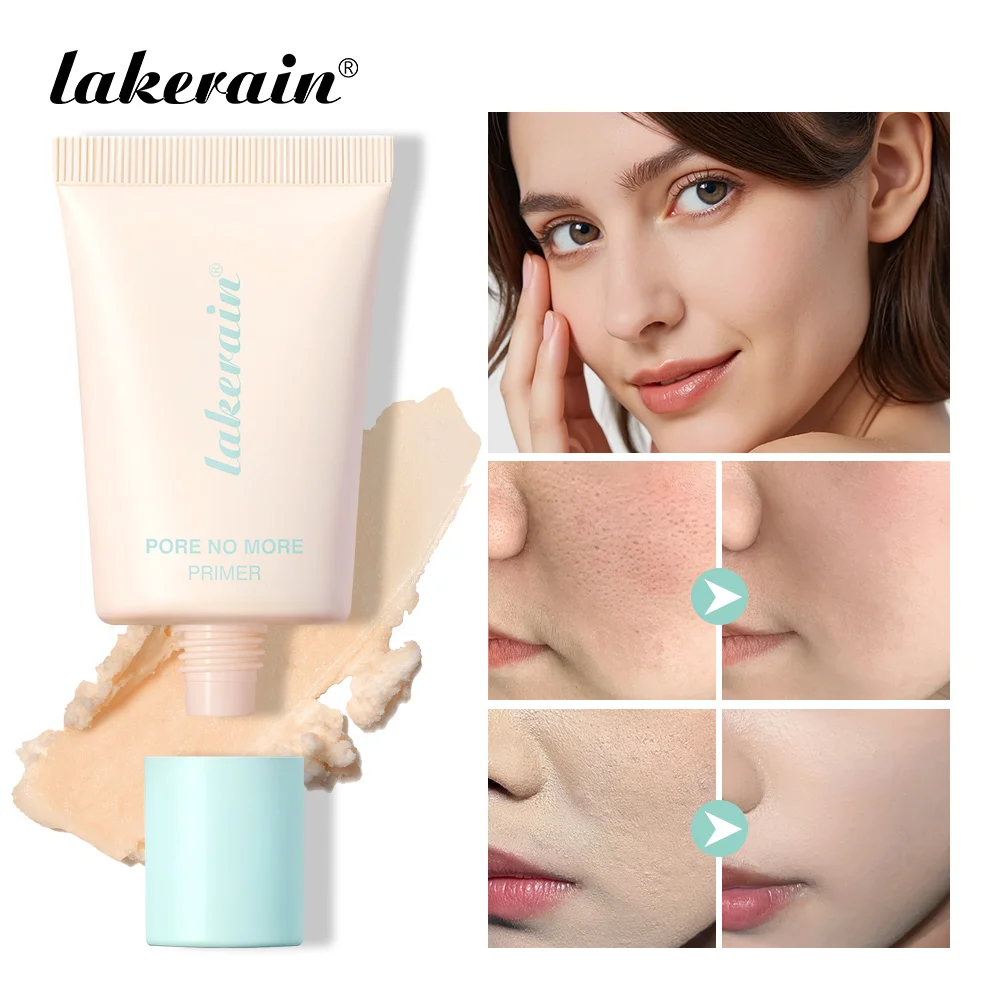 Lakerain Pore No More Primer Hidratante Control de aceite de larga duración Acabado mate Primer Base resistente al agua y al sudor Maquillaje