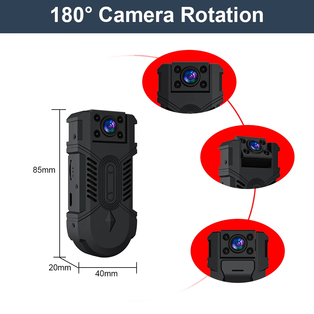 Imagem -03 - Ynmee Wd18 Câmera do Corpo de Wifi hd Monitor de Came Secreto Girado 180 ° Graus sem Fio 4k Mini Câmeras Bolso Espia Camuflada1080p