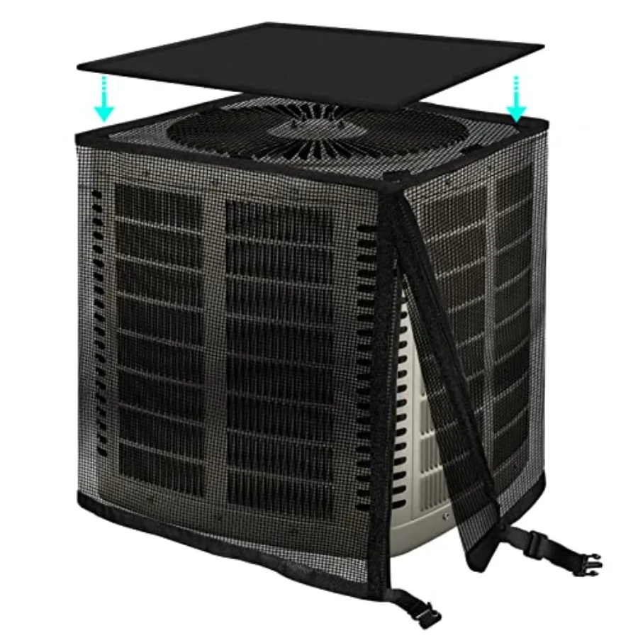 

Air Conditioner Cover for Outside Unit All Seasons Full Mesh AC Cover with Detachable Waterproof Top Winter AC Unit Covers Outd