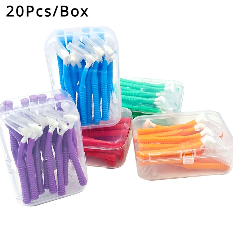 Interdental Brushes L Shape Push-Pull Interdental Brush Cleaner Dental Teeth Brush Orthodontic Toothpick Oral Hygiene Care