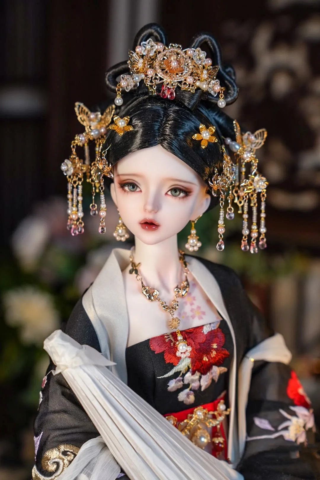 Puppen krone Zubehör "Tsukinomiya Haru", 1/3 1/4 bjd Kopfschmuck Ohrring Halskette Set