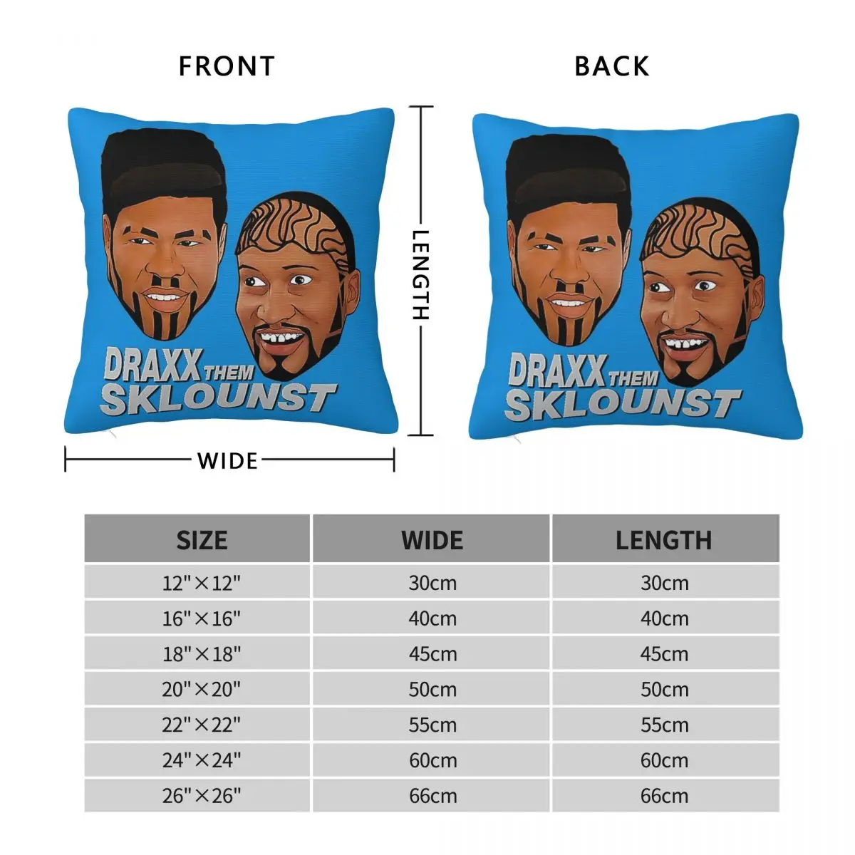 Key & Peele Draxx Them Sklounst Square Pillowcase Polyester Linen Velvet Creative Zip Decor Throw Pillow Case Room Wholesale