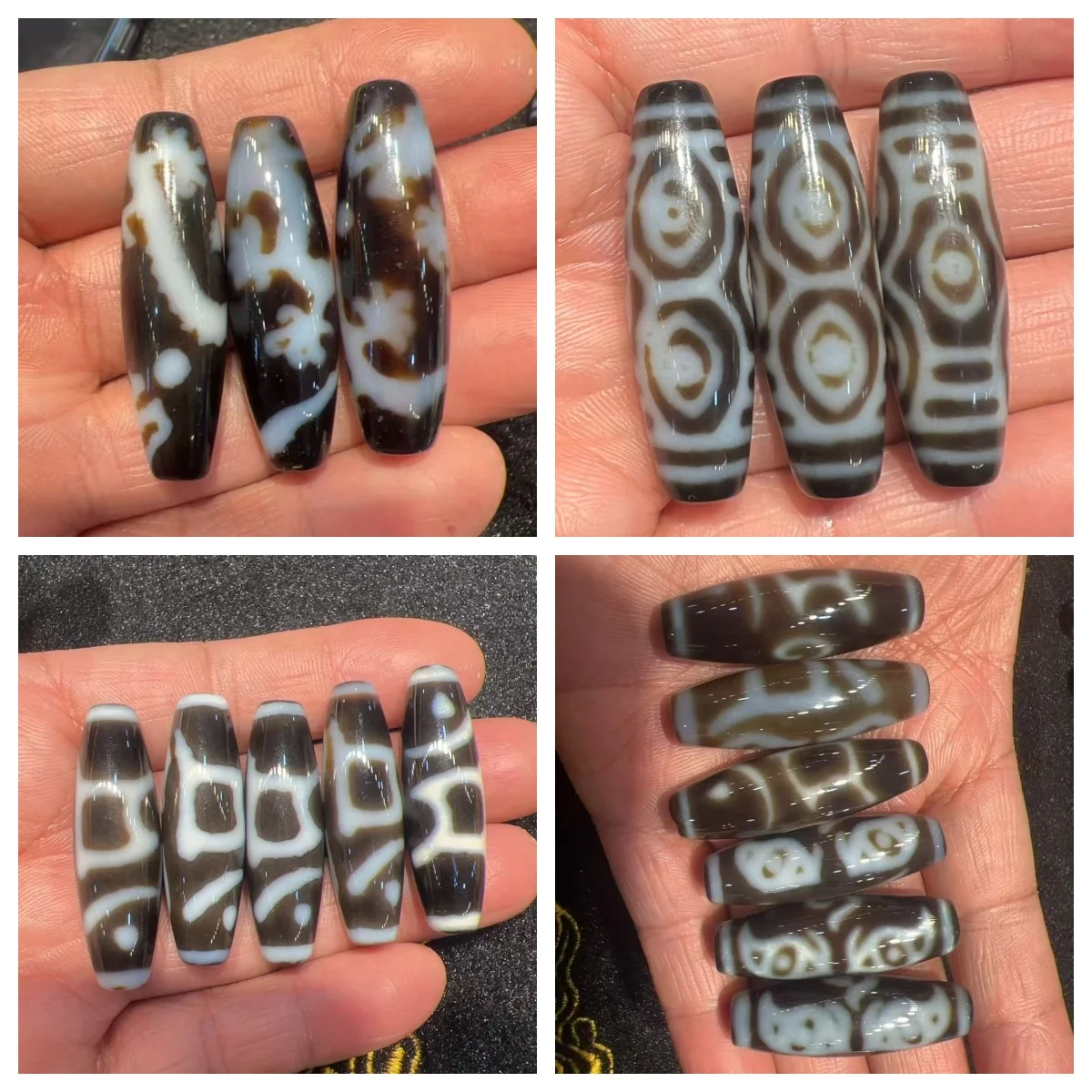 

1 шт./лот, 38 мм, полированный агатовый бусин (Дзи), тайваньское ремесло, состаренная отделка, тибетские рассыпные бусины для браслетов и ожерелий