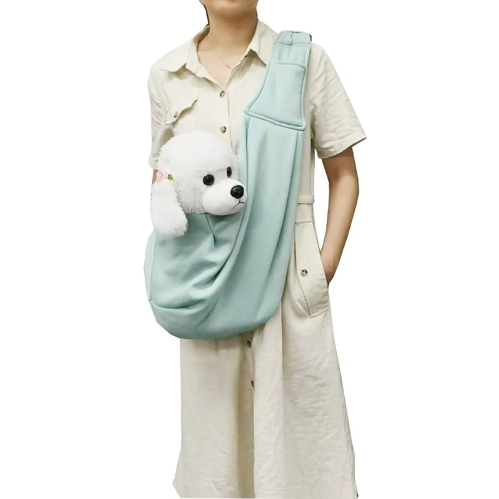 

Solid Color Dog Crossbody Bag Adjustable Shoulder Strap Double-sided Pet Shoulder Bag Portable Large Capacity