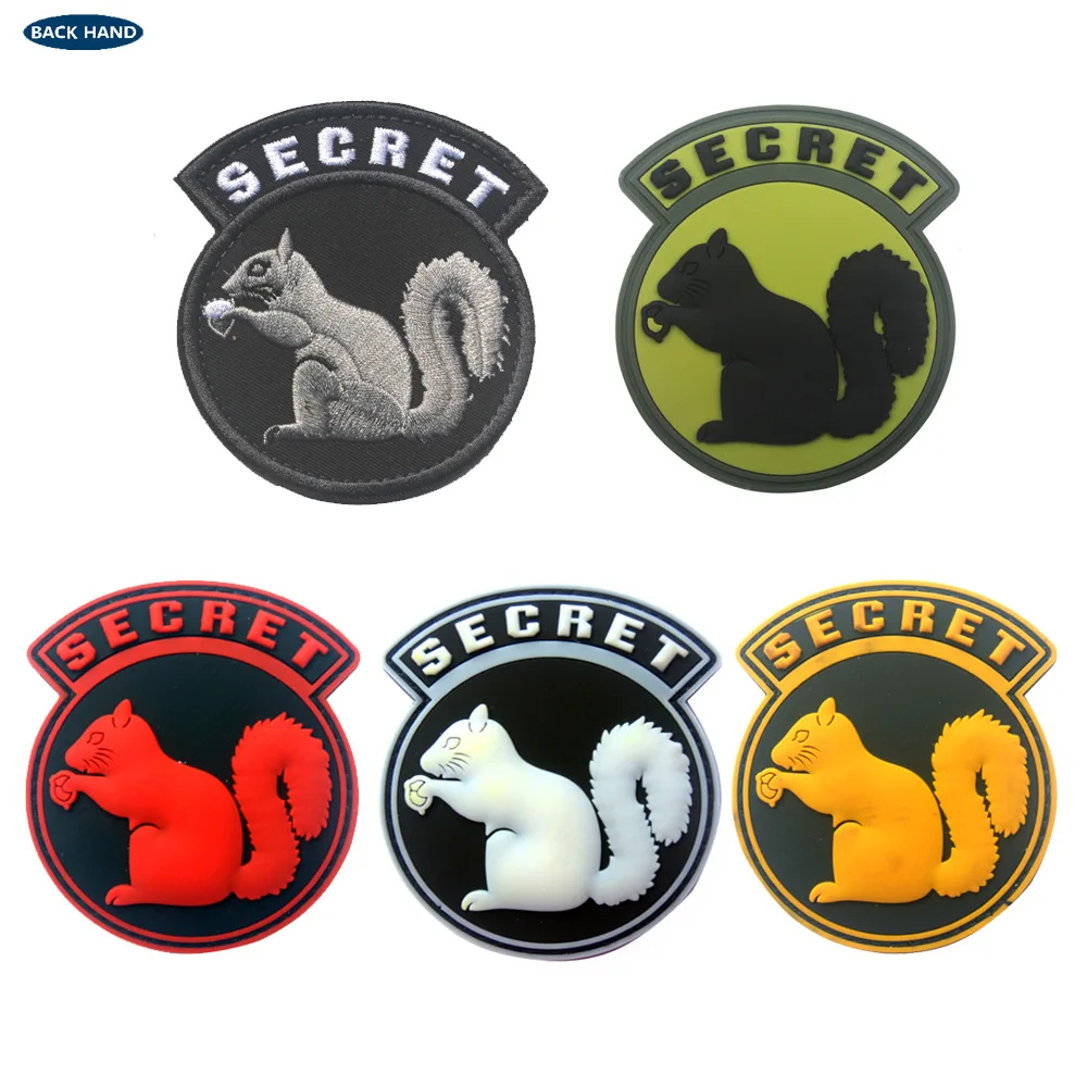 PVC SECRET SQUIRREL Patch  Tactical  Clothing Accessory Backpack Armband  for Backpack Vest