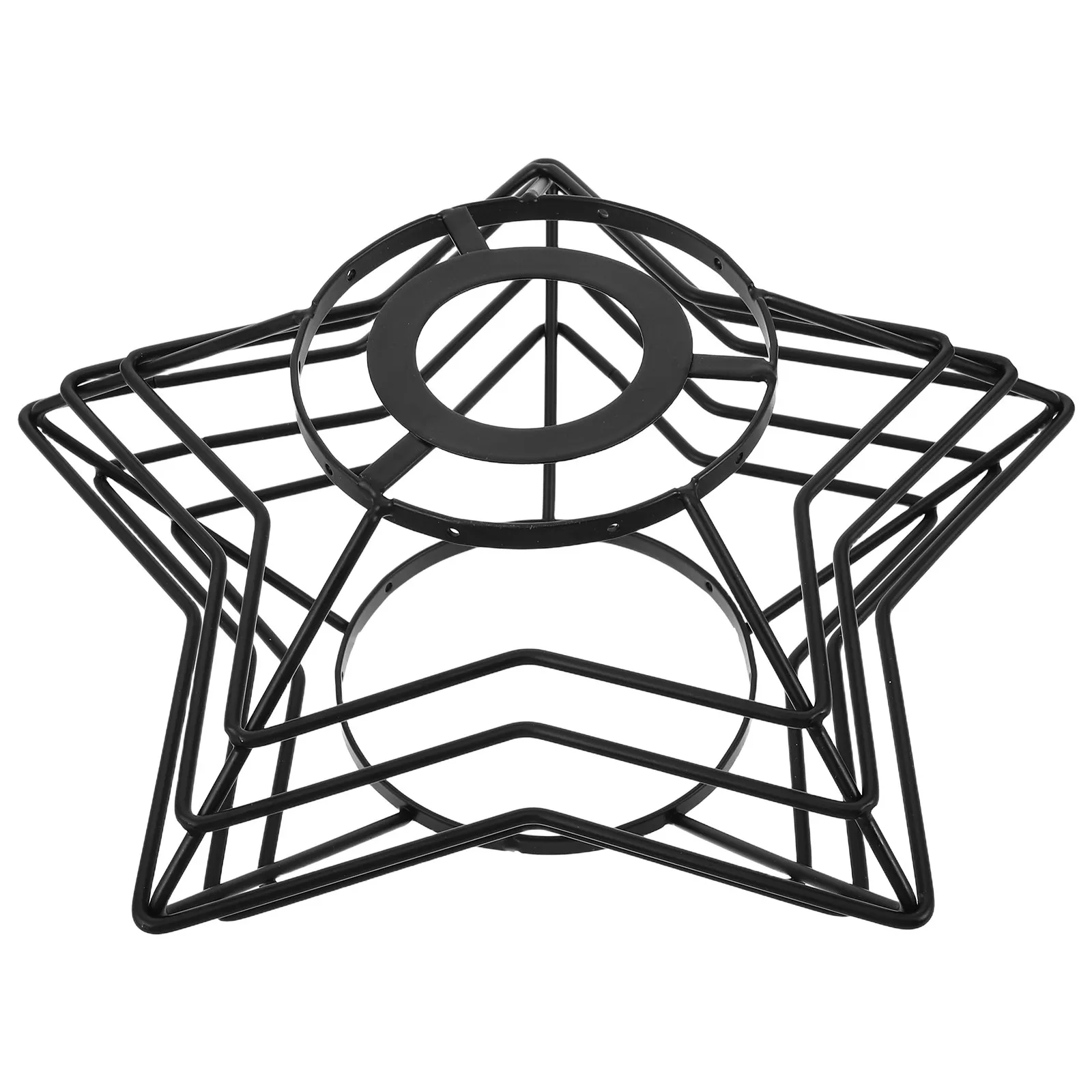 Metal Wire Lampshade E27 Pendant Lamp Shade Black Hollow Out Iron Frame Vintage Style for Living Room Dining Bar Lighting