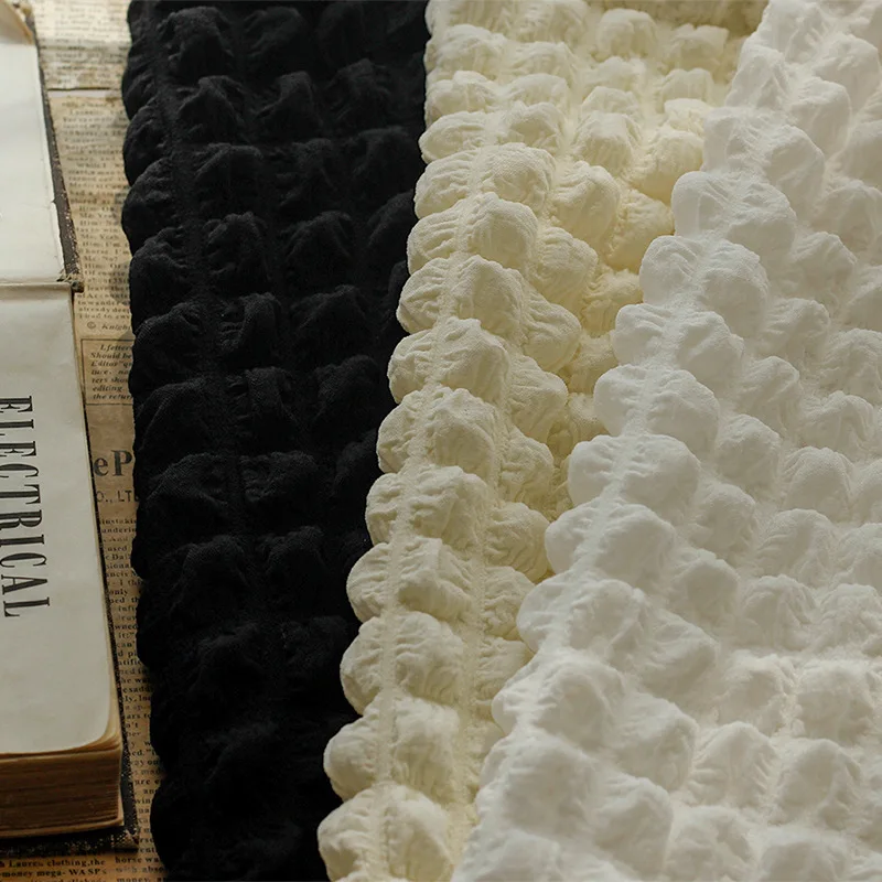 

New embossed bubble stretch jacquard fabric for bags, shoes, and hats, checkered 3D designer fabric