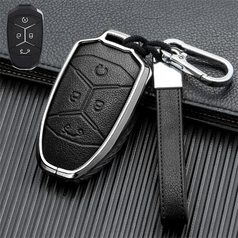 

Car Key Case Cover Holder Fob For LYNK&CO 01 02 03 05 2017 2018 Auto Smart Remote Key Shell Accessories Protection Car Styling