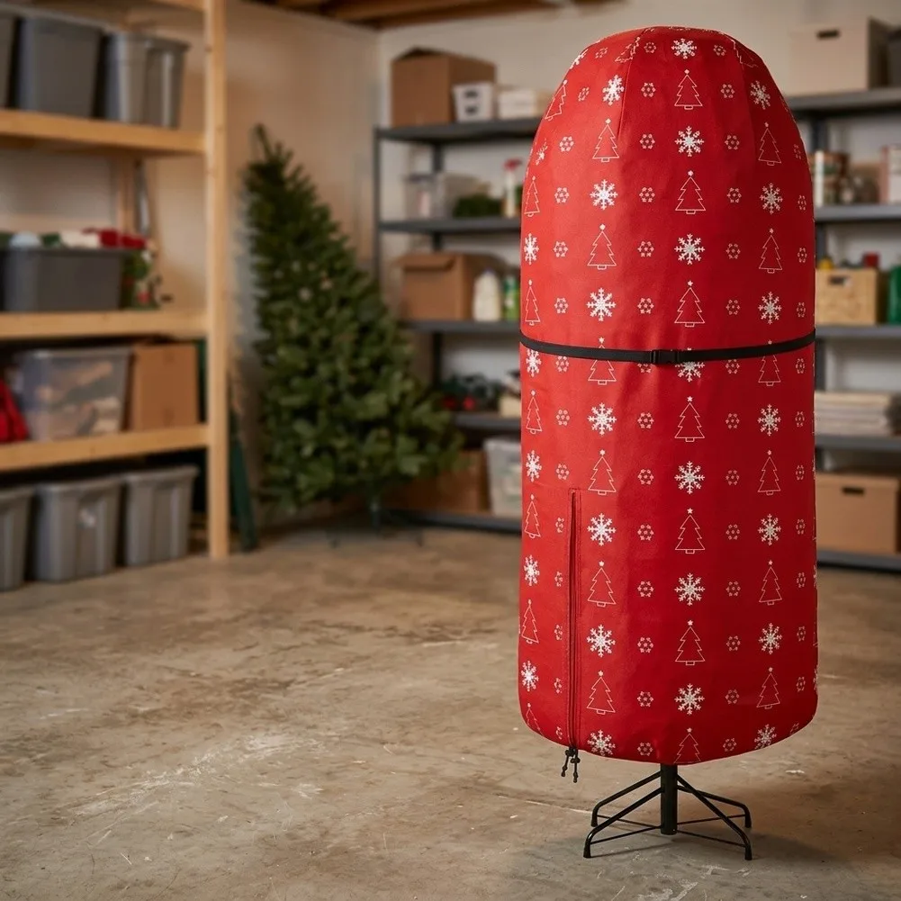 210D Oxford Christmas Tree Storage Cover Bag Dustproof Protector For 5FT 7.5FT 9FT Artificial Trees Red Green