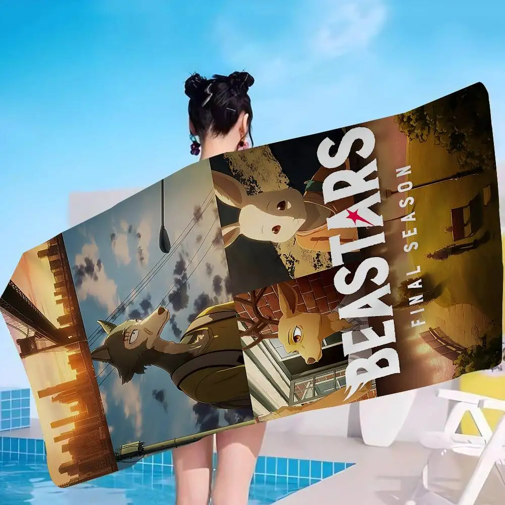 Drama Anime BEASTARS Microfiber Blanket Quick Drying Beach Towels Oversized Printing Super Absorbent Pool Towel Blanket