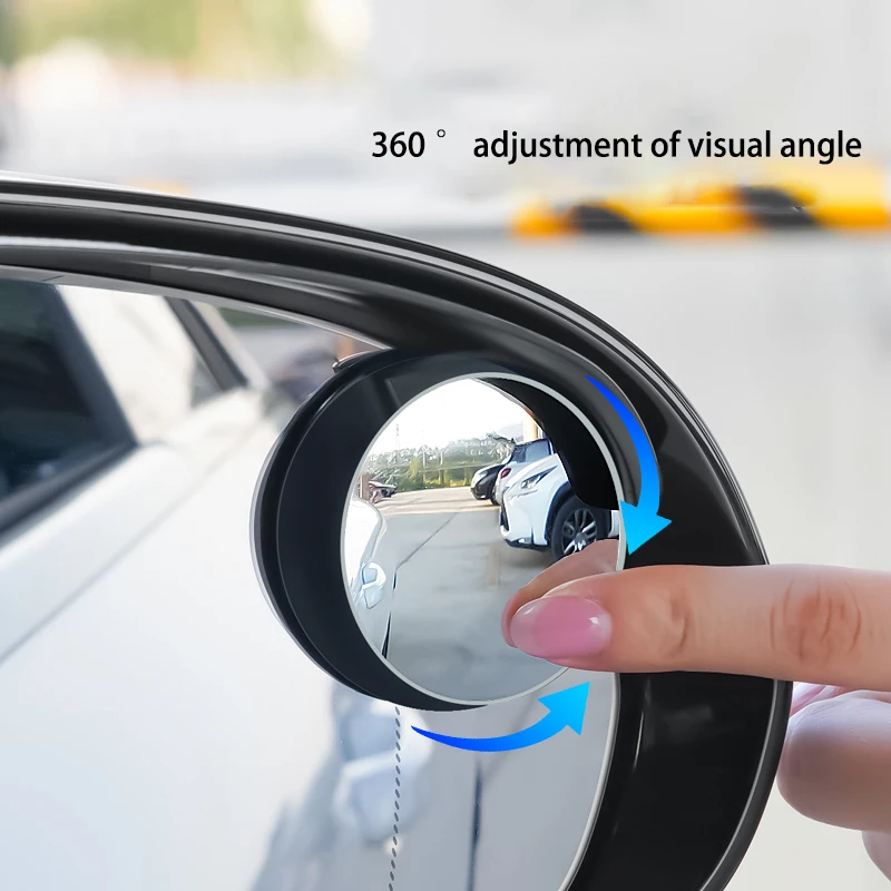 2 قطعة ألياف الكربون محكم سيارة مرايا الرؤية الخلفية الكل في واحد المطر الحاجب العمياء مرآة مرآة عاكسة وغطاء للمطر #5