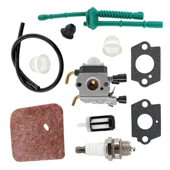 1 conjunto de carburador para stihl fs38 fs45 fs46 fs55 fs85 km55 kit de serviço de carburador com junta filtro de ar linha de combustível assem