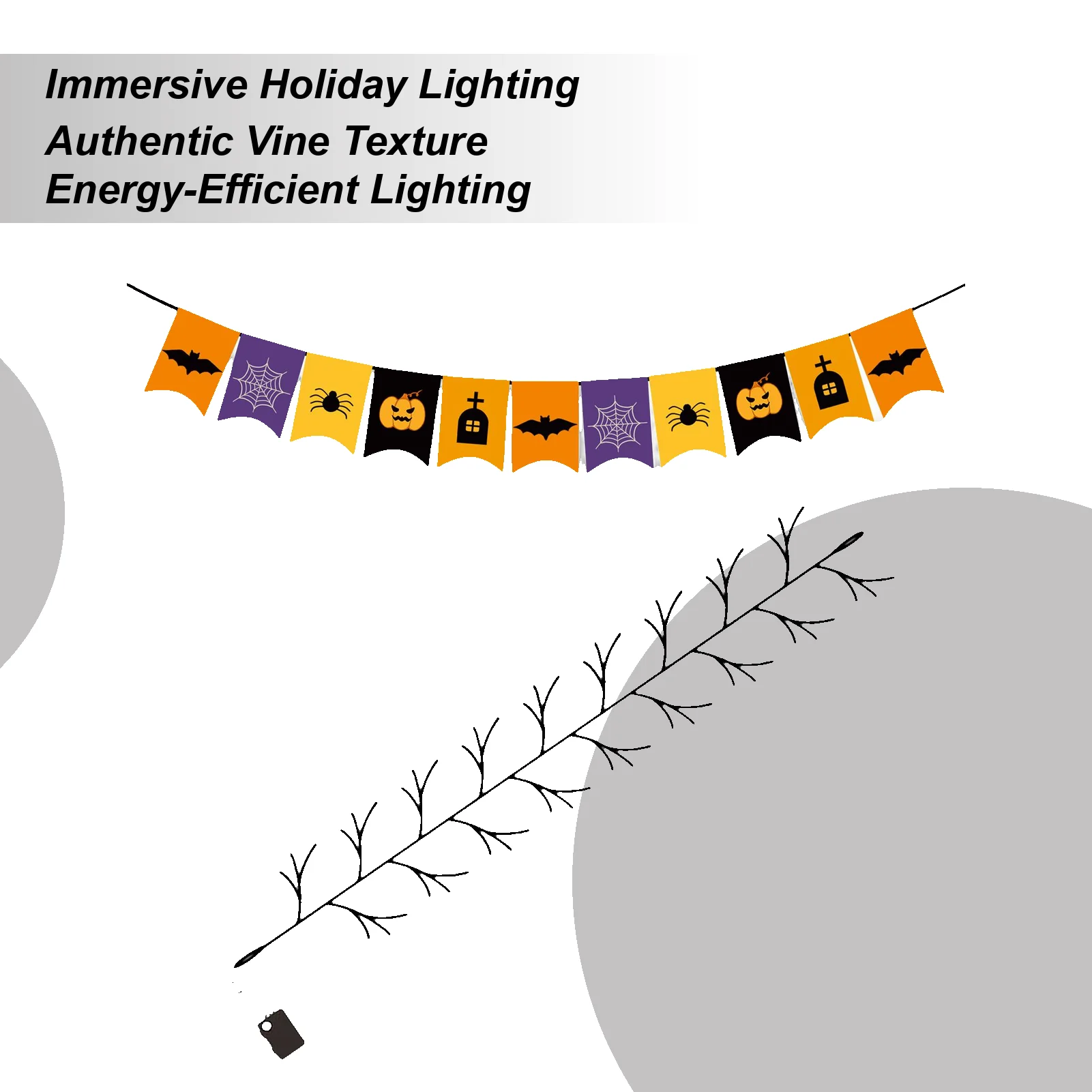 

Halloween Lights Home Decor Holiday Light Decorative Realistic Vine Lighting Device For Porch Tree Patio Living Room Garden