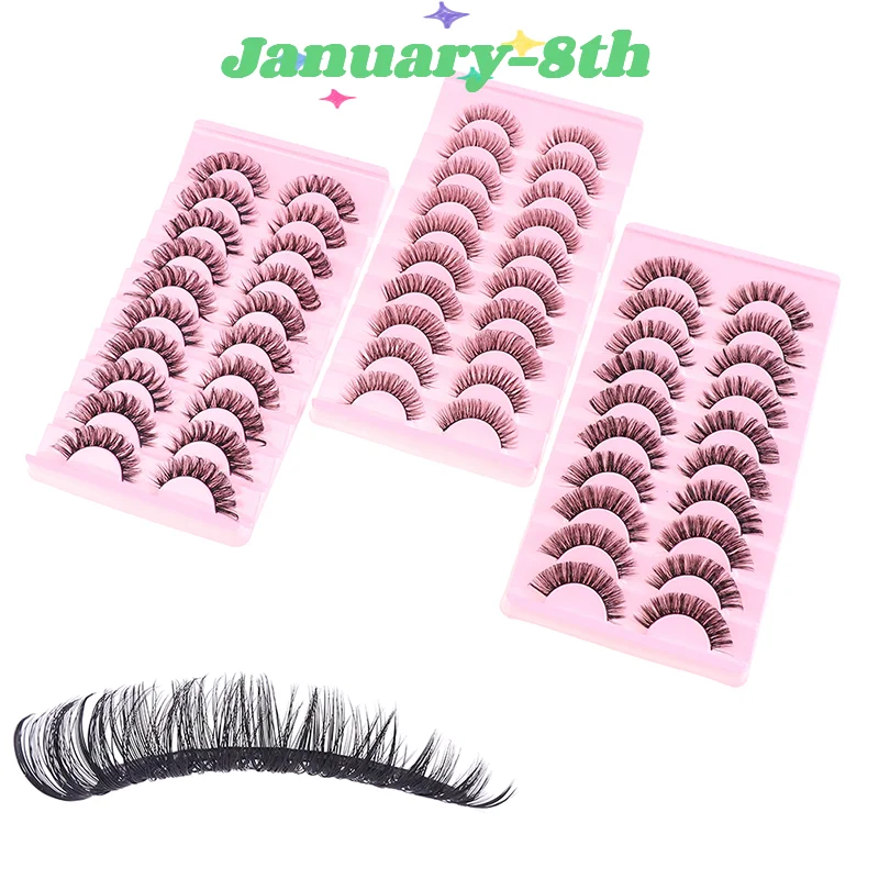 5Pairs 3D Faux Mink Lashes Fluffy Soft Full Thick Wispy Natural Long False Eyelashes Curly Lashes Wholesale Lashes