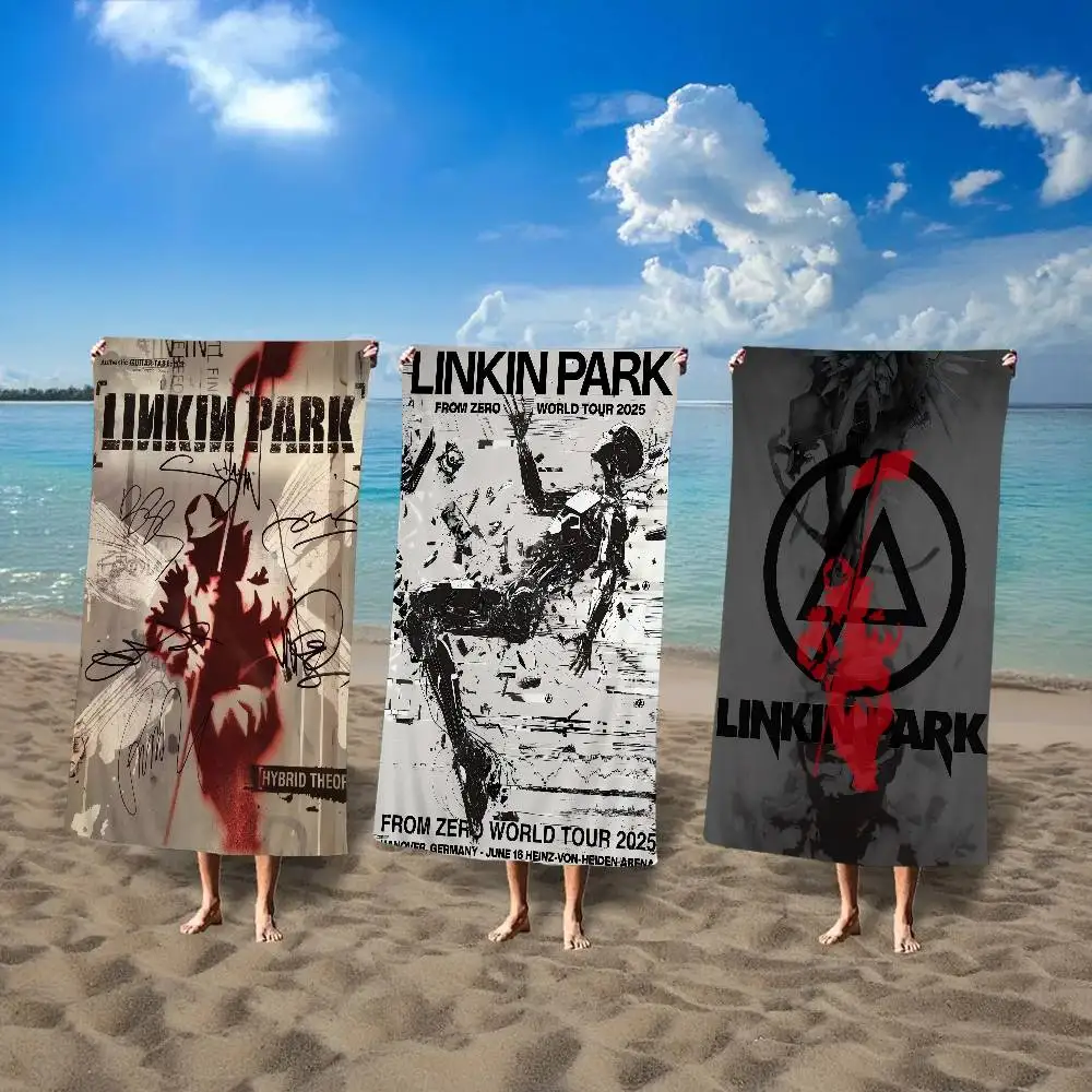 Rock Band L-Linkin Cool P-Park Microfiber Blanket Quick Drying Beach Towels Oversized Printing Super Absorbent Pool Blanket