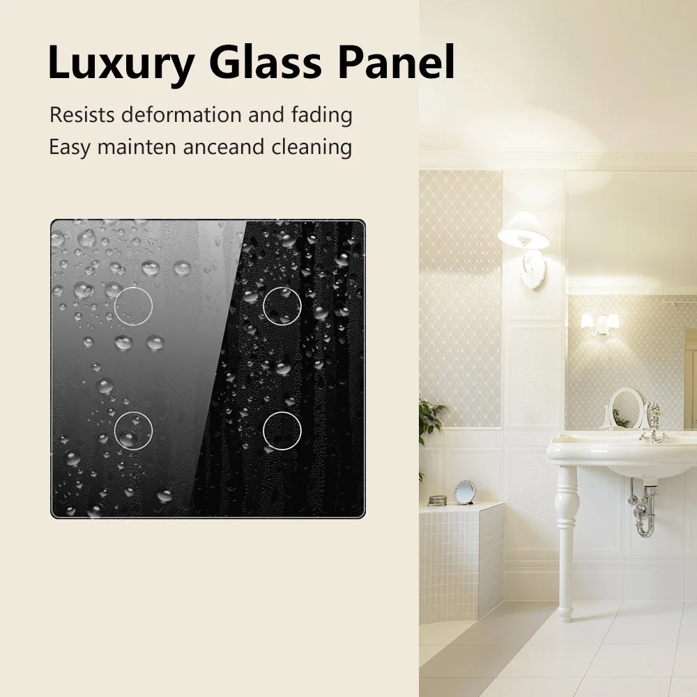 Tuya Smart WiFi Light Switch 4x4 Brazil Light Wall Switches Touch Panel 4/6 Gang Wireless Control for Alexa Google Home 100-250V image 2