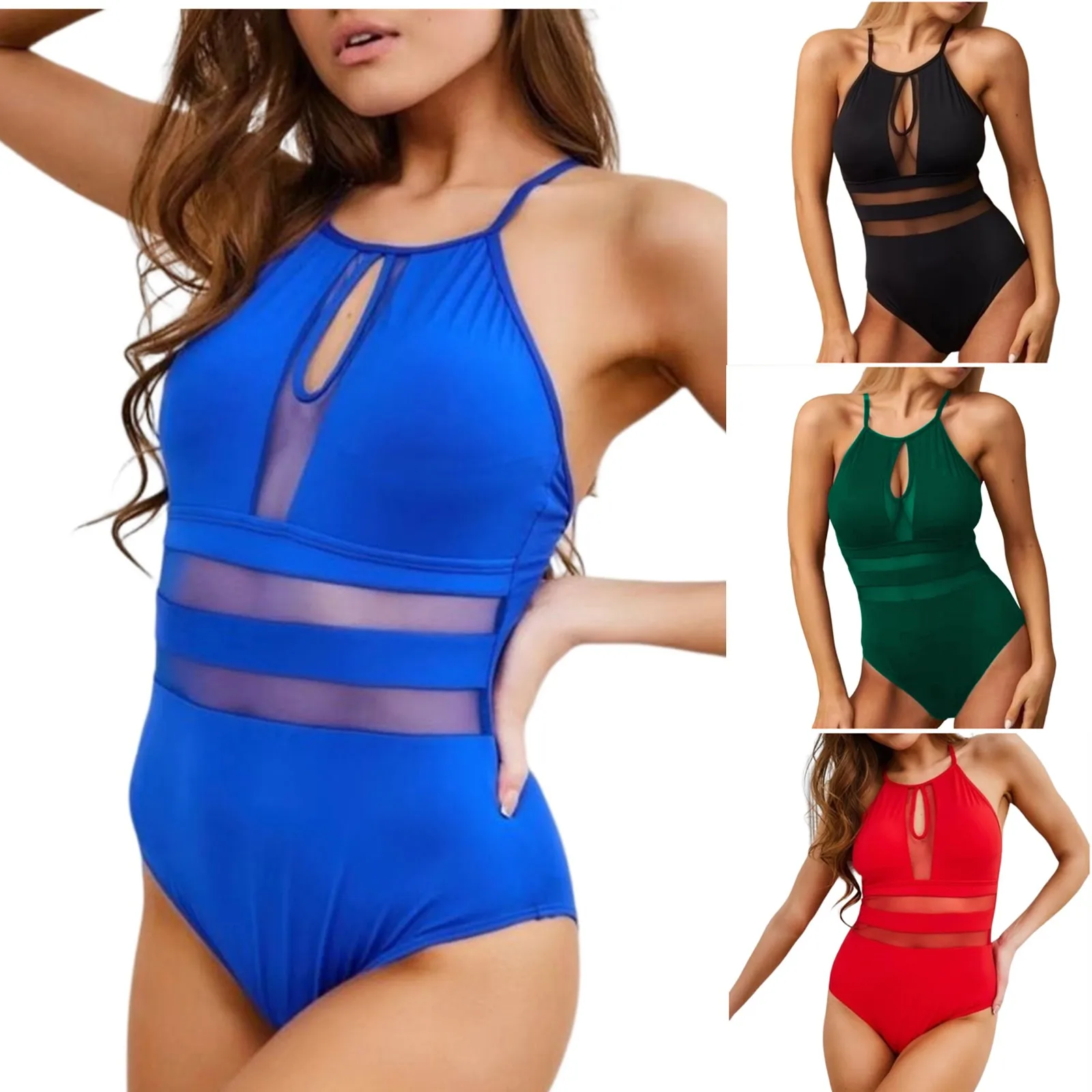 Maillot de bain une pièce à bretelles croisées réglables, bikini de grossesse, maillot de bain épissé en maille solide, vêtements de plage initiés, vacances décontractées, 03