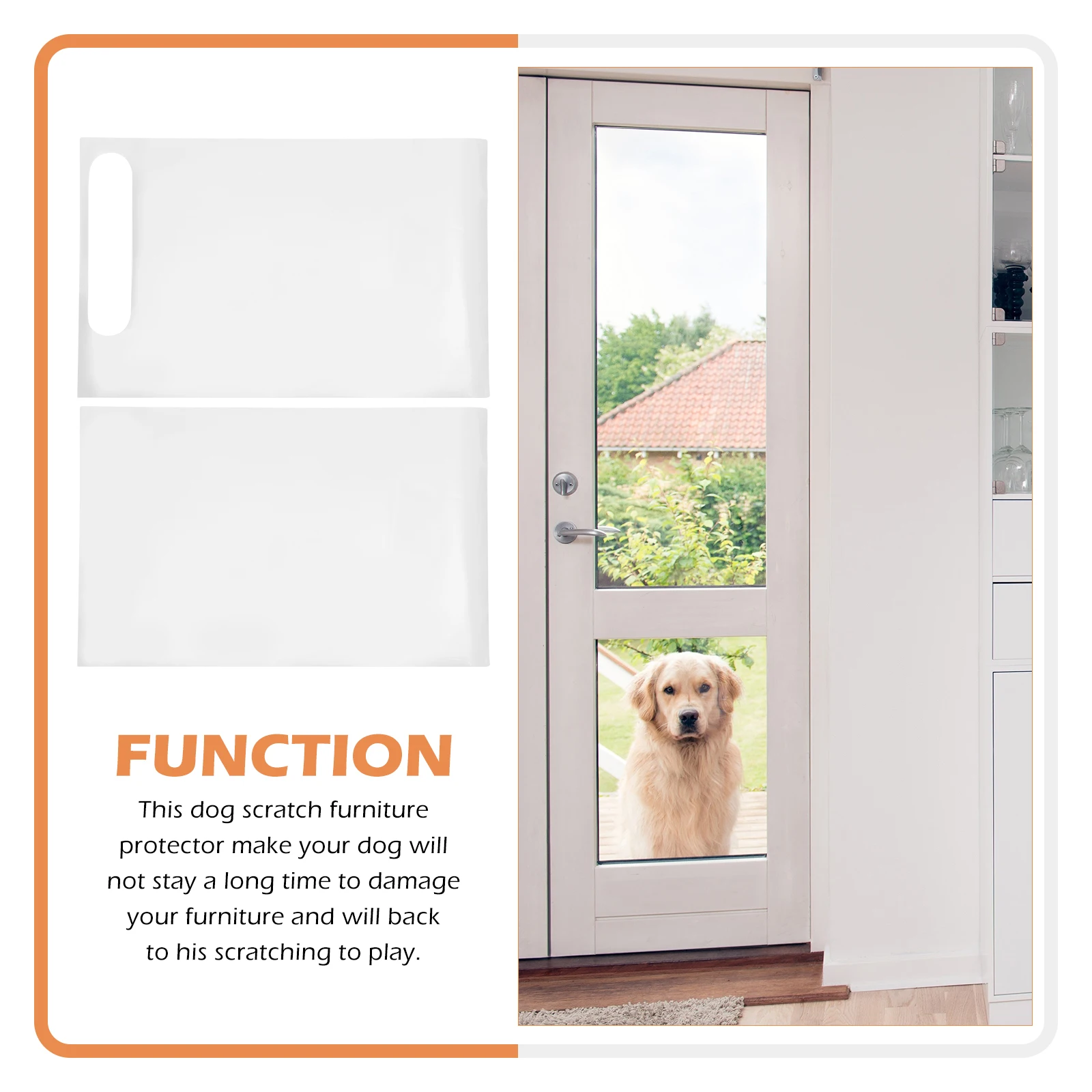 

2Pcs Door Anti-scratch Protector Clear PVC Dog Scratching Guard Sticker Furniture Durable Flexible Design Pet Supplies Door