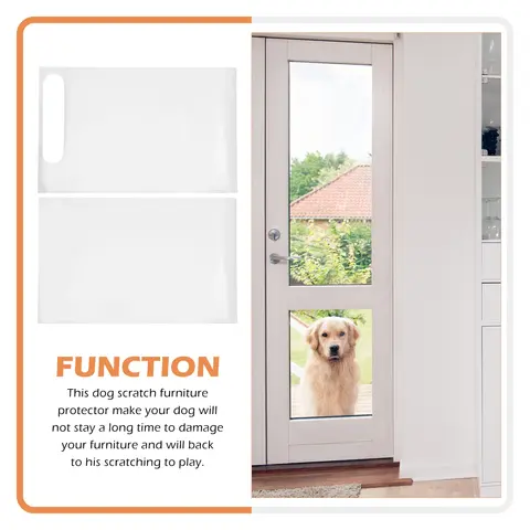 2Pcs Door Anti-scratch Protector Clear PVC Dog Scratching Guard Sticker Furniture Durable Flexible Design Pet Supplies Door