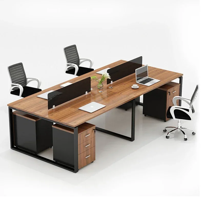 Modern Stuff Desk Office Table Design and Chairs 6-8 Person Workstation for Office Furniture