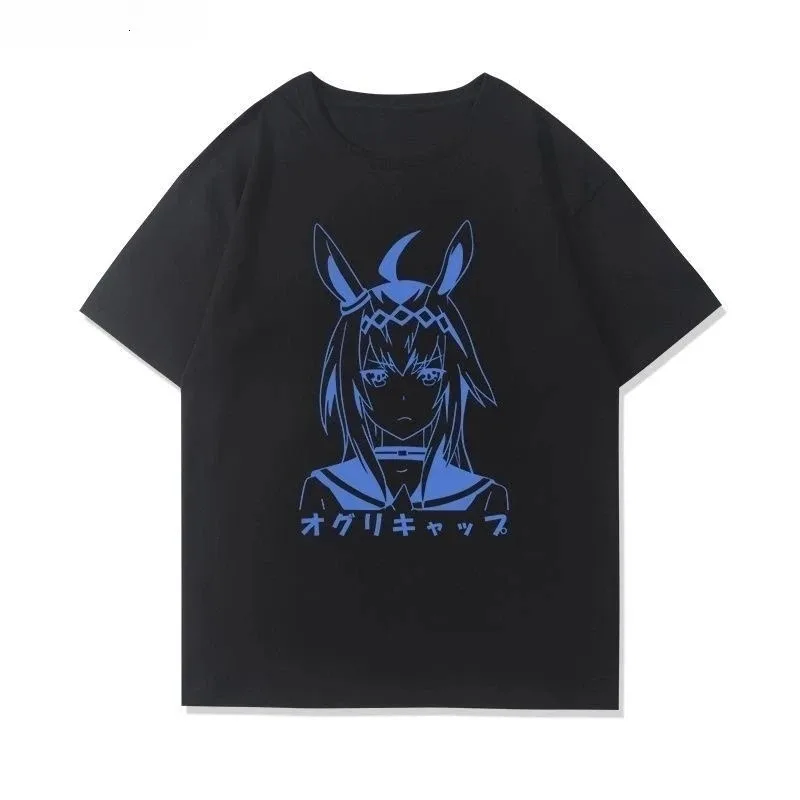 Anime Uma Musume Pretty Derby Oguri Cap Grafik T-Shirt Damen Herren Casual Kurzarm Sommer Baumwoll-T-Shirts Streetwear Harajuku Top – Detail 3
