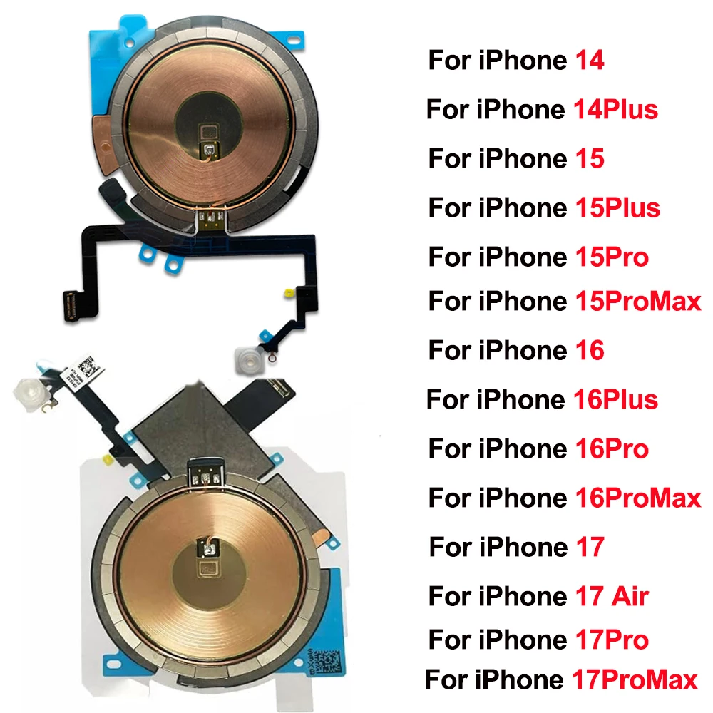 Cavo Flessibile Antenna NFC per Ricarica Wireless OEM con Luce LED per iPhone 14 15 16 Plus Pro 17 Pro Max, Parti di Ricambio