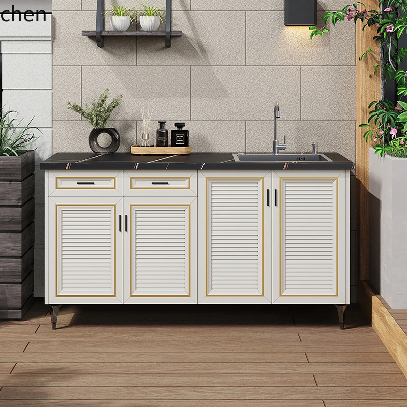 ZML aluminum alloy outdoor wash basin integrated cabinet outdoor balcony courtyard locker wash basin