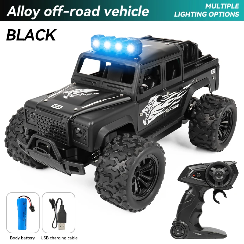 1:16 Hoge snelheid off-road legering RC auto's Politie Truck Jeep met muziekgeluid en LED-verlichting 2.4G Afstandsbediening Auto's Buitenspeelgoed