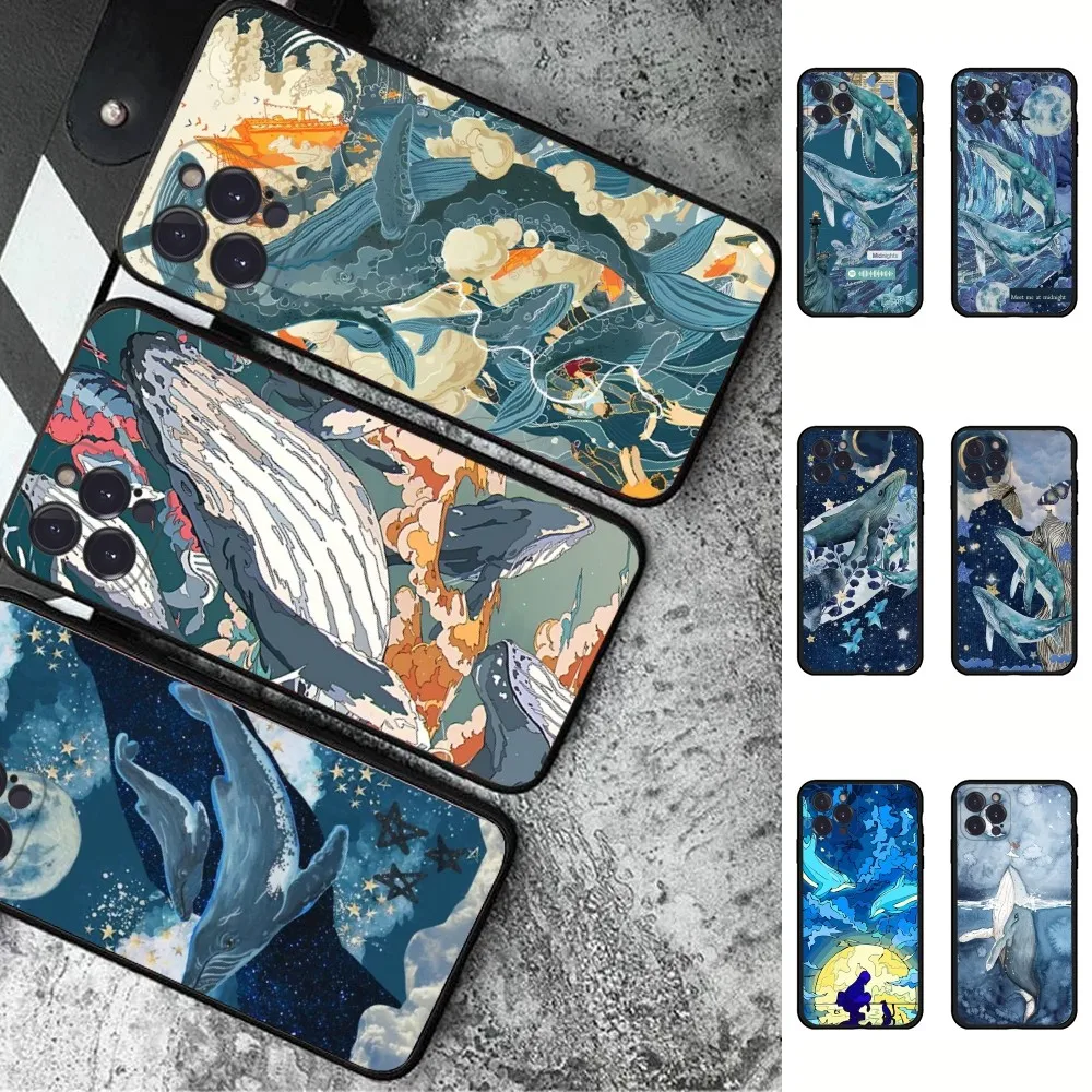 Killer Whale Phone Case Silicone Soft For iphone 15 14 13 12 11 Pro Mini XS MAX 8 7 6 Plus X 2020 XR Shell