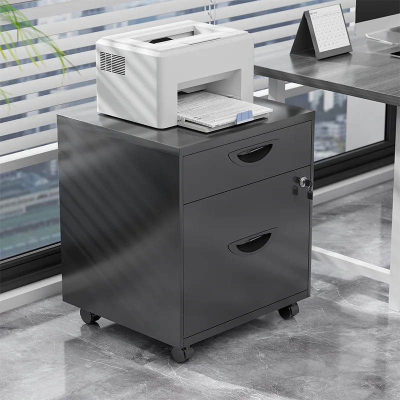 

Steel Movable File Cabinet Under Desk Office Mobile Data Cabinet with Drawers Low Storage Cabinet
